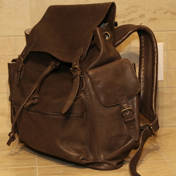 Ellington Colony Brown Leather Backpack Unisex - Picture 8 of 12
